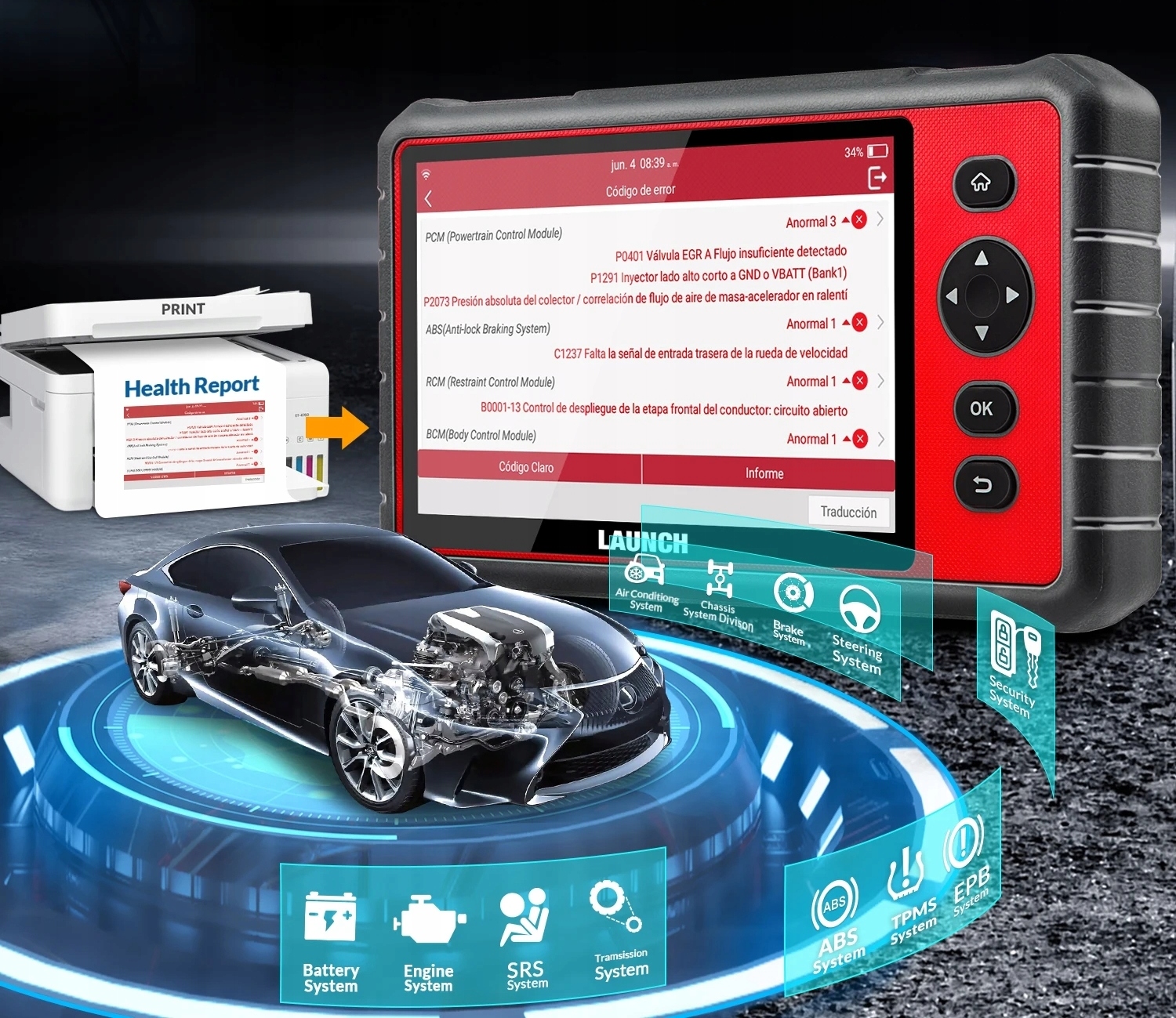 ЗАПУСК CRP909E ПОЛНЫЙ КОМПЬЮТЕРНЫЙ OBD ДИАГНОСТИЧЕСКИЙ ТЕСТЕР 2 x431 СКАНЕР Польский